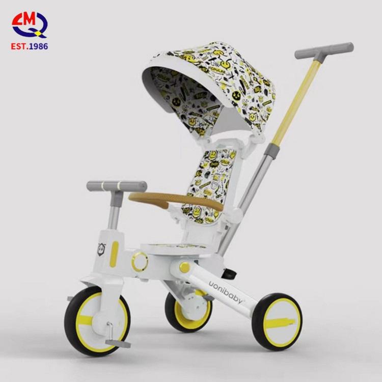 7 in 1 Bidirectional Folding Tricycle Kids Metal Bicycle with a Body Can Carry People Tricycle 3-6 Years Old Stroller