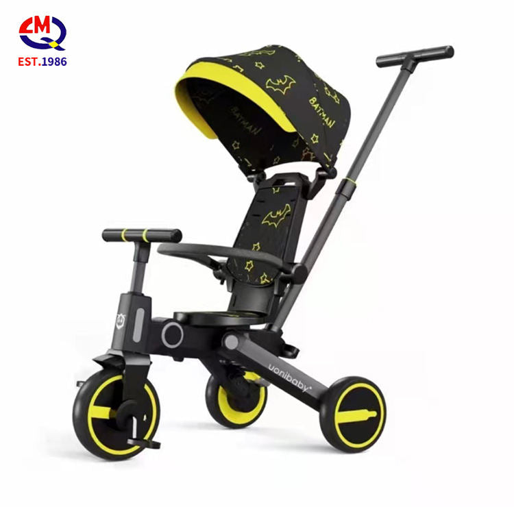 7 in 1 Bidirectional Folding Tricycle Kids Metal Bicycle with a Body Can Carry People Tricycle 3-6 Years Old Stroller